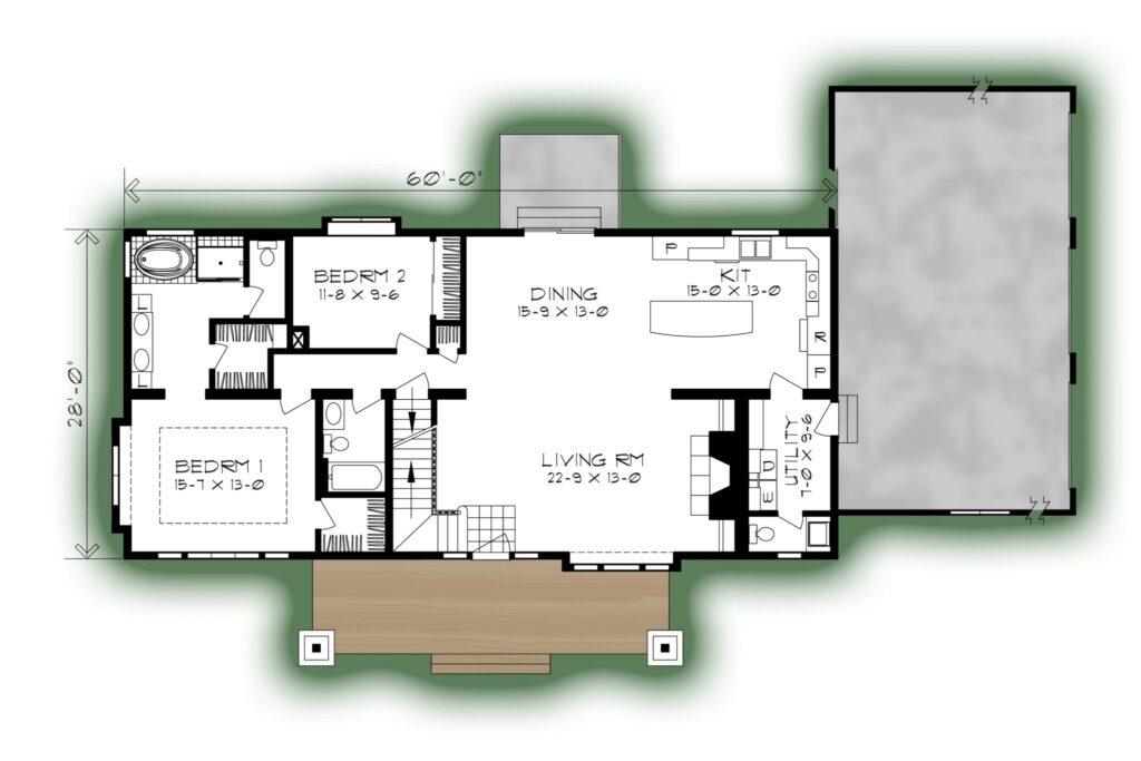 First Floor Cape Cod Floor Plan for Copper Mountain A